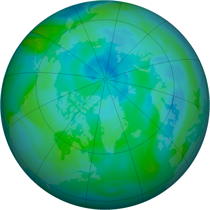 Arctic ozone map for 08 September 2005